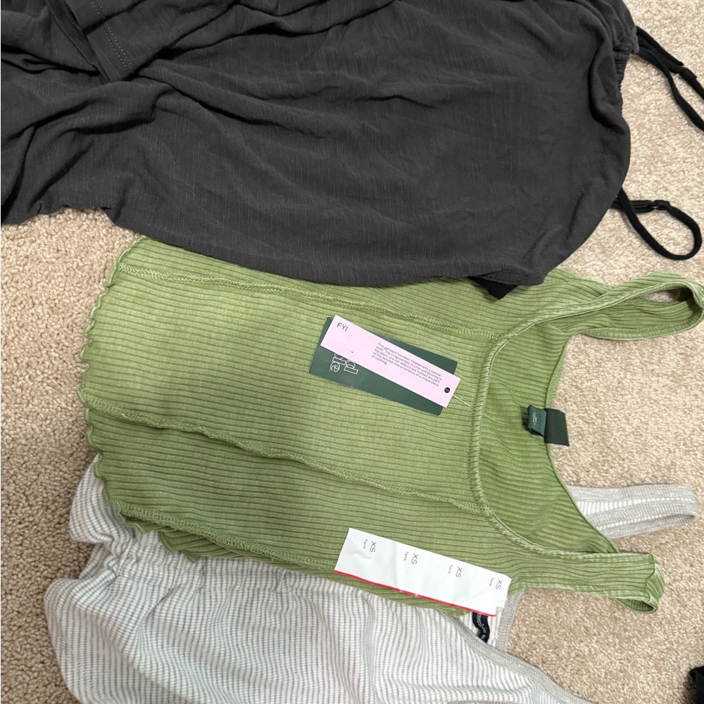 Green Ribbed Tank Top